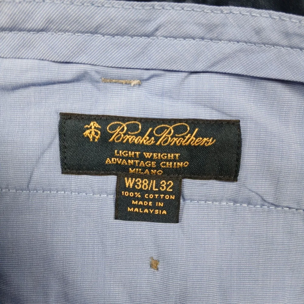 Brooks Brothers Men's W38 L32 Khaki Milano Fit Lightweight‎ Chino Pants